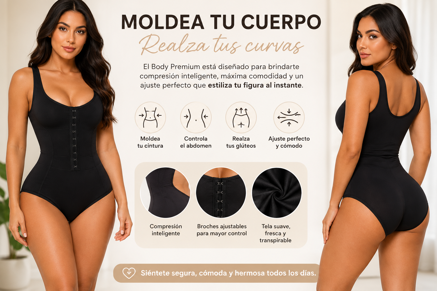 Moldea tu cintura, realza tus curvas y luce increíble con cualquier outfit.