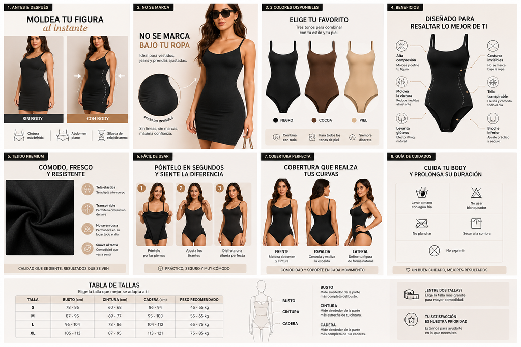 Moldea tu cintura, realza tus curvas y luce increíble con cualquier outfit.