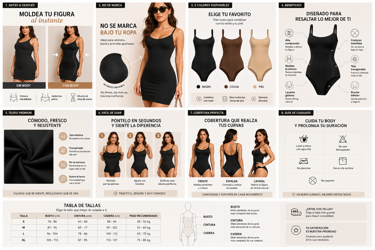 Moldea tu cintura, realza tus curvas y luce increíble con cualquier outfit.